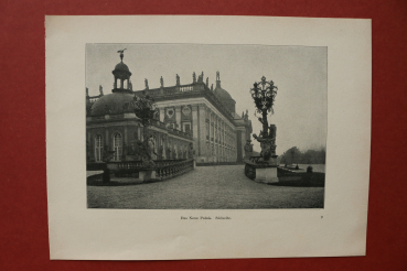 Blatt Architektur Potsdam 1898-1900 Neues Palais Südseite Ortsansicht Brandenburg